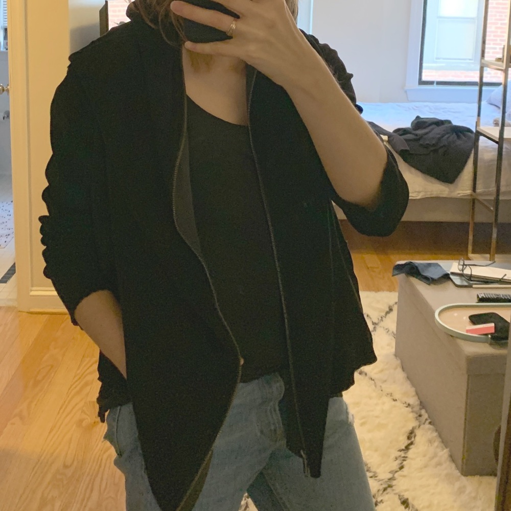 Elizabeth and James hooded leather jacket